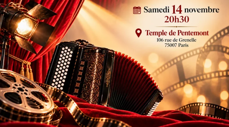 Concert: « l&rsquo;Accordéon fait son cinéma », le14 novembre 2026